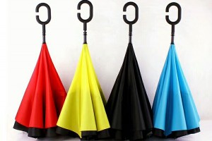 Solid colour upside down umbrella