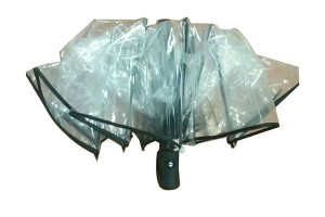 Auto open and auto close transparent folding umbrella