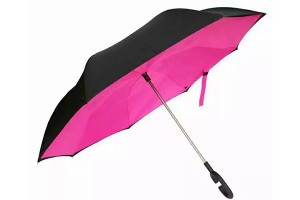 Solid colour upside down umbrella