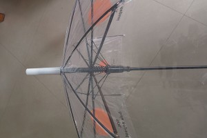 Polo type straight transparent PVC umbrella