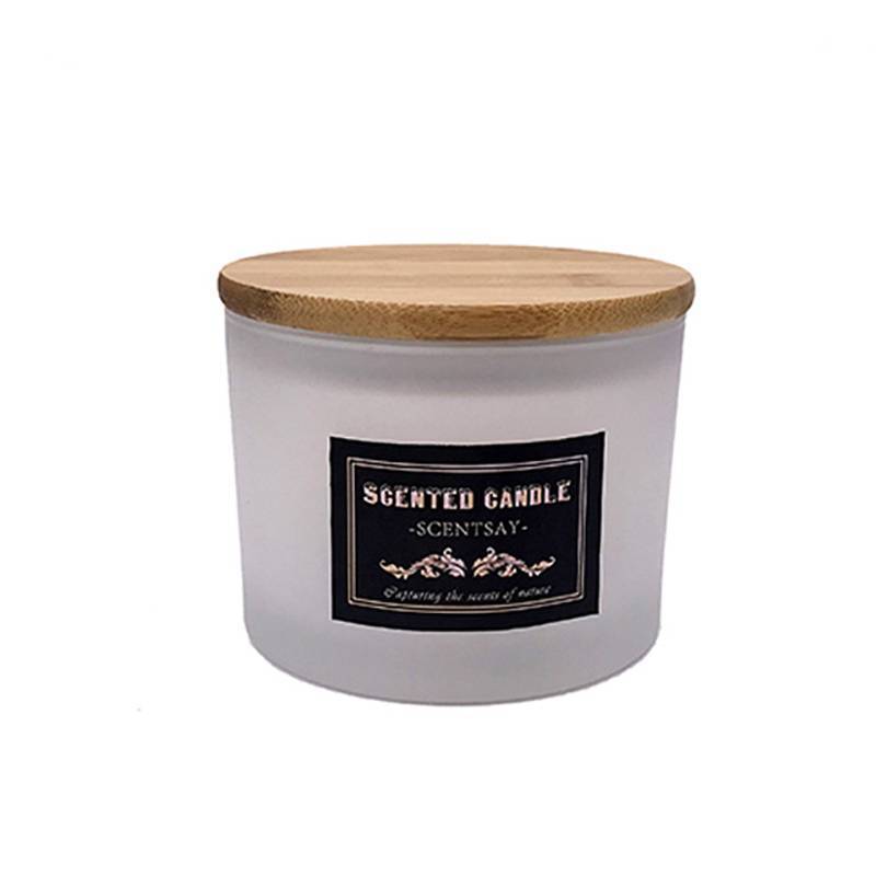 Frosted glass soy wax perfumed candle with cotton wick