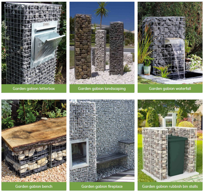 2 x 1 x 1 courtyard stone gabion cage temporary retaining walls