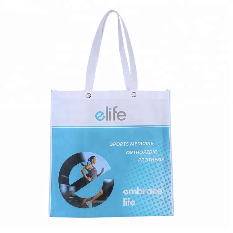 Factory supplier oem recycled pp non woven tote bag with metal eyelet Featured Image