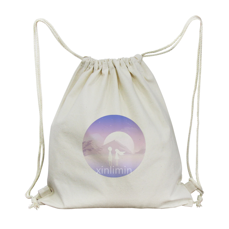 Organic cotton tote bag recycle cotton canvas bag drawstring bag Featured Image