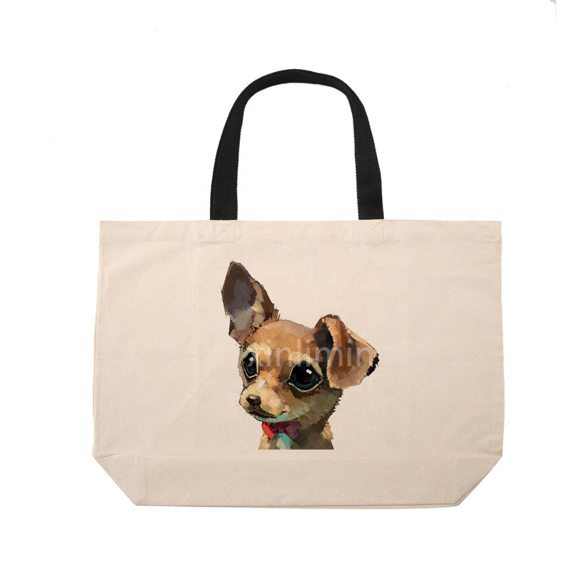 Reusable grocery white tote bag canvas tote bag with OEM printed
