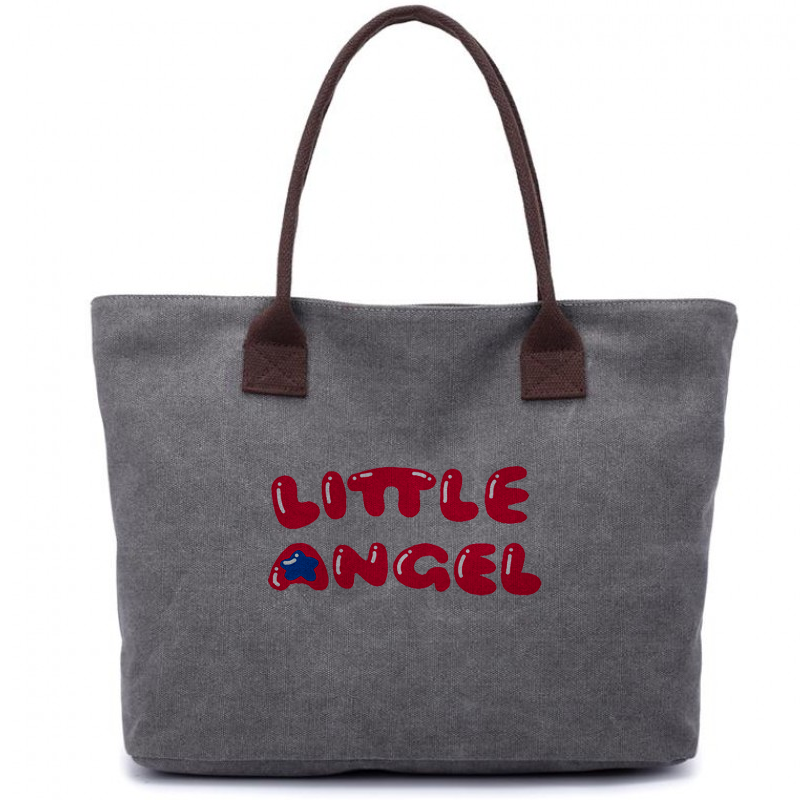 Manufacturer for Personalized Canvas Tote Bags - Custom printed logo shopping tote canvas cotton grocery packaging bag – Xinlimin detail pictures