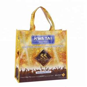Bottom price Market Tote Bag - Custom eco friendly gold pp laminated non woven ultrasonic shopping bag – Xinlimin