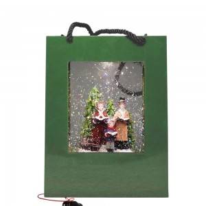Amazon hot sell carollers family Xmas scene water spinning Led musical noel Christmas snow globe
