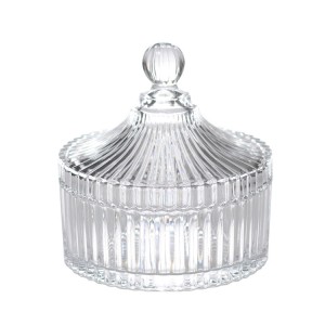 High quality glass bulk crystal candy jar storage with lid