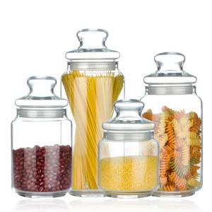 China new design glass sealed container storage jars with glass lids suppliers