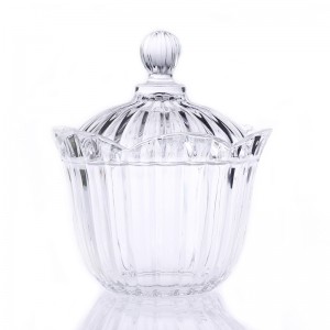 Transparent Glass candy jar hermetic glass with lid