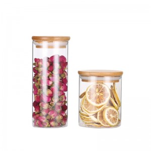 High borosilicate jar jars sealed glass jar with bammboo lid