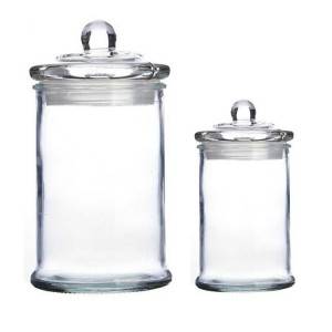 Cheap transparent glass tea pot kitchen food storage jar with glass lid