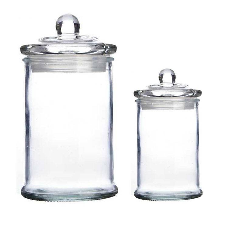 Cheap transparent glass tea pot kitchen food storage jar with glass lid Featured Image