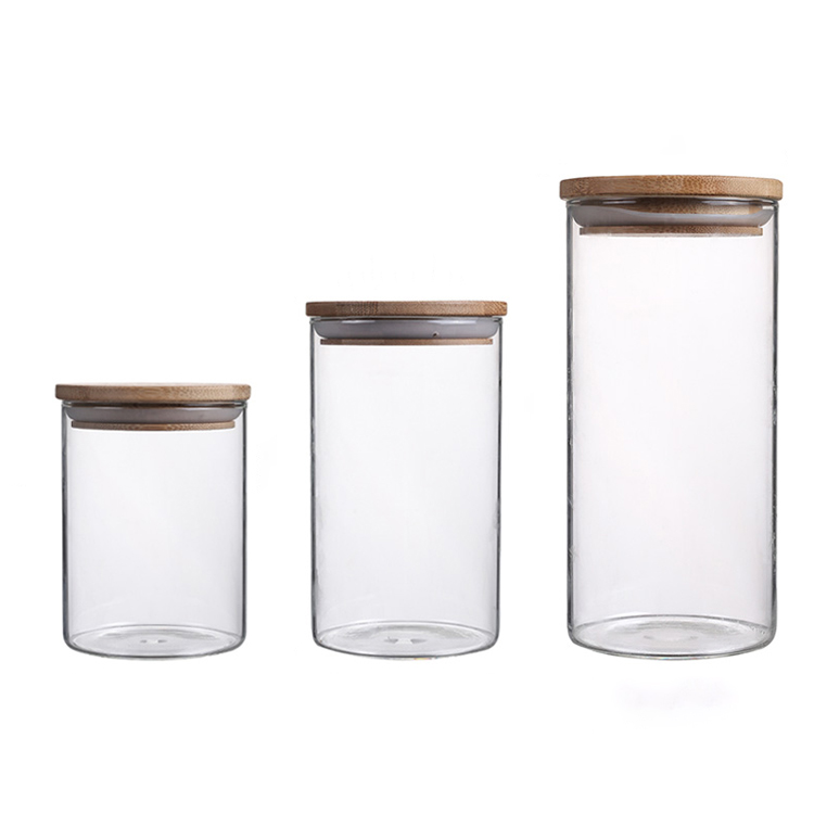 High borosilicate jar jars sealed glass jar with bammboo lid Featured Image
