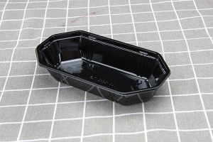 New disposable pet transparent color plastic fruit and vegetable boat type tray mango packing box 21-11