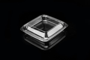 China wholesale Fruit Platter Tray With Lid - transparent square fruit cut salad Platter – Yihao