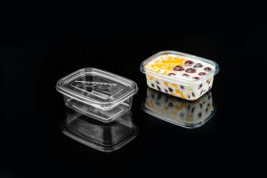 483ML transparent yoghurt fruit fishing box thousand layer cake fresh fruit cutting full sealed packing box 17/OZ