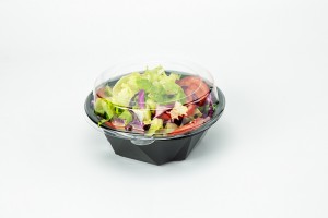 Disposable large diamond fruit box fresh fruit cutting salad bowl fruit and vegetable lunch black box packing 08B