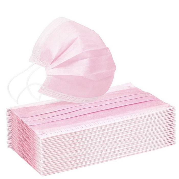 Disposable Face Mask 3Ply Pink Good Price Factory Directly Non-Surgical Particulate Respirator Featured Image