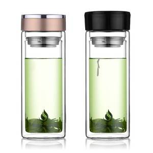 Glass Cups Double Layer  Portable Tea Coffee Thermos Container