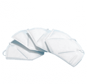 Disposable 5 Ply Protective Face Mask White KN95 Respirator Melt Blown Cloth