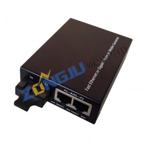 2 Ports 100/1000Mbps Ethernet Fiber Switch Model ZJ-1000102-25