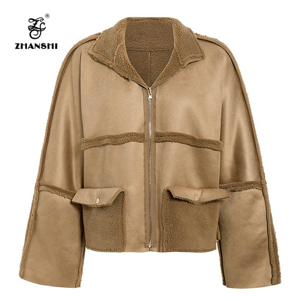 Vintage Warm Double Side Wear Lambs Suede Women jacket Thick and warm Female winter coat