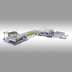 double edging line  high speed super glass finish T transfer table